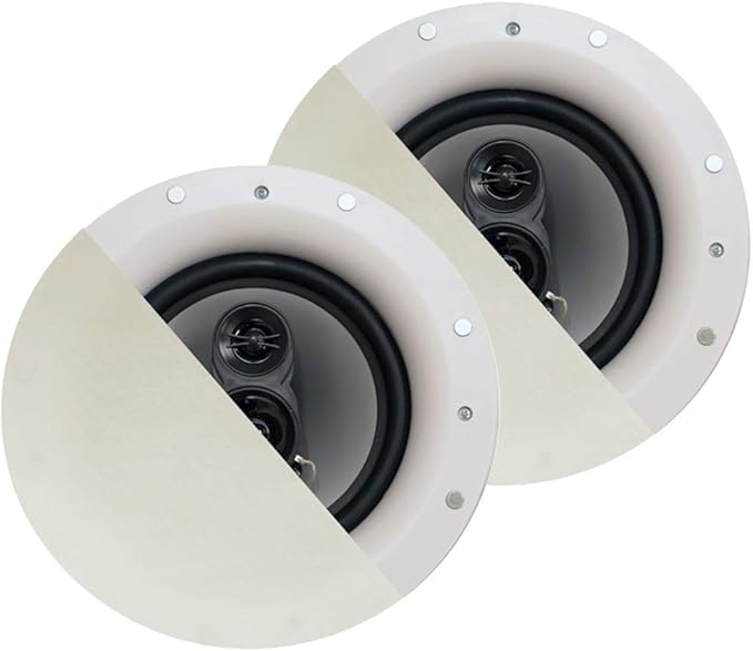 Acoustic Audio by Goldwood CSic84 Frameless 8" in Ceiling 5 Speaker Set 3 Way Home Theater Speakers, White, (Model: CSic84-5S)