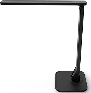 Lampat Dimmable LED Desk Lamp, 4 Lighting Modes (Reading/Studying/Relaxation/Bedtime), 5-Level Dimmer, Touch-Sensitive Control Panel, 1-Hour Auto Timer, 5V/1A USB Charging Port, Piano Black - Image 1