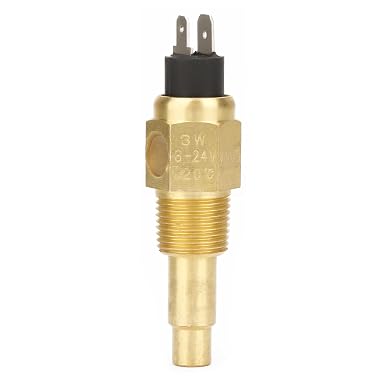 Brass Water Temperature Sensor 6-24V 3W 3/8 NPT Engine Coolant Temp Monitor for Automotive Marine Industrial Applications