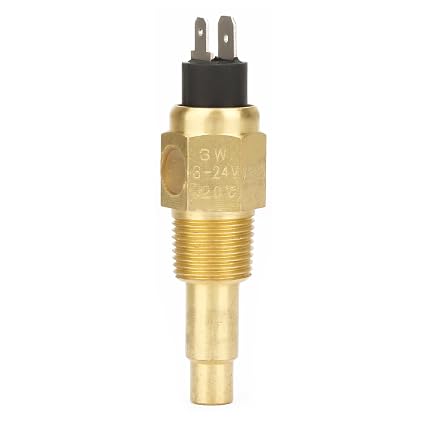 Brass Water Temperature Sensor 6-24V 3W 3/8 NPT Engine Coolant Temp Monitor for Automotive Marine Industrial Applications
