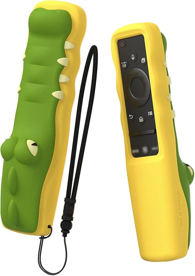 for Samsung TM2280E Silicone Protective Cover Compatible with Samsung Smart TV TM2180E, TM1990C, TM2140A Remote case,Shockproof Anti Lost Washable Protective Case with Lanyard(Crocodile)