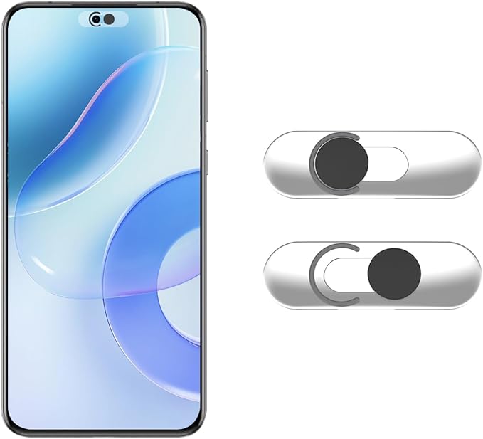 Front Camera Cover Compatible for Smartphones,Webcam Cover Compatible for Pixel/Galaxy/iPad,Protect Privacy and Security,Camera Slide Protection,2 Pack-Black