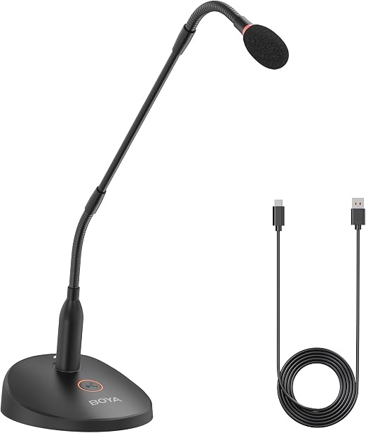 BOYA BY-GM18CU Gooseneck Condenser Microphone with Base for Online Meetings