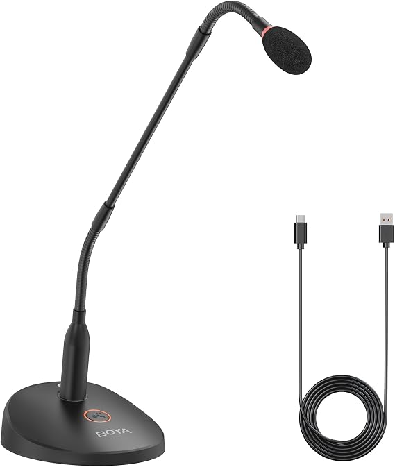 BOYA BY-GM18CU Gooseneck Condenser Microphone with Base for Online Meetings