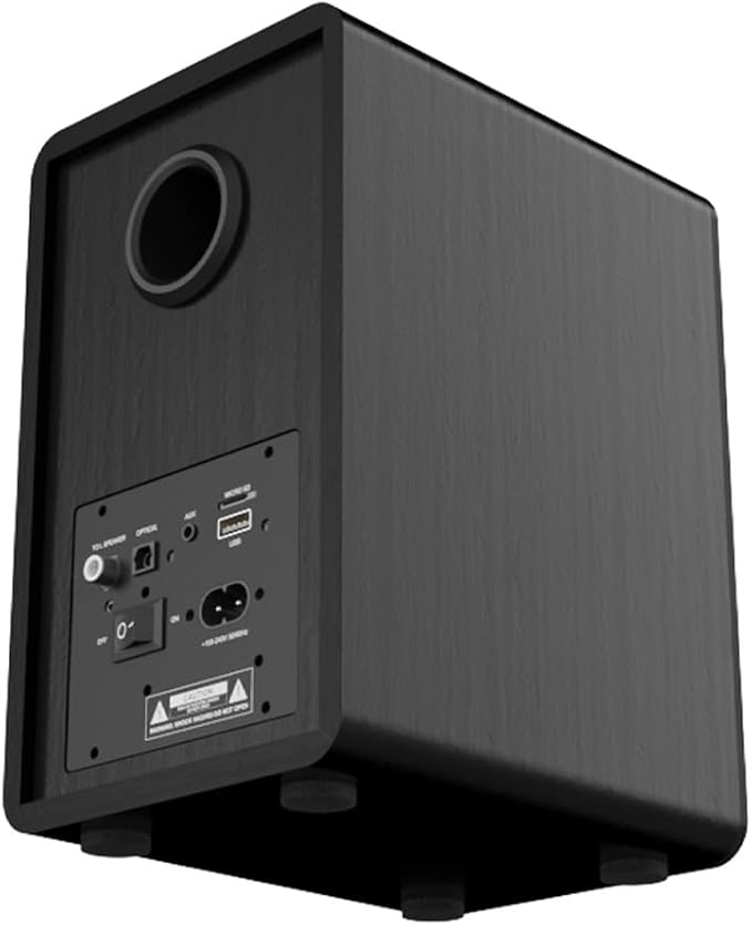 Majority Powered Bluetooth Bookshelf Speakers | Studio Monitors Speaker Set | 2.0 Home Studio Lecturers for PC & Turntables | Bluetooth Powered, Optical, USB & AUX Playback D40X