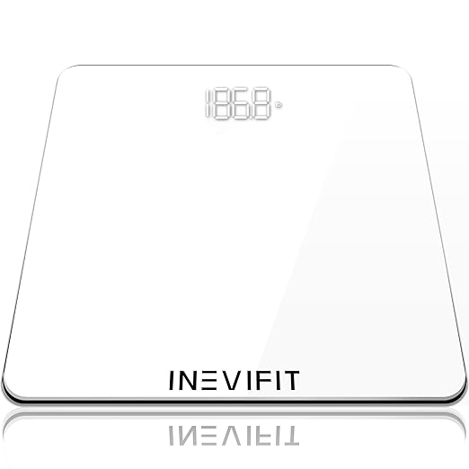 INEVIFIT Bathroom Scale, Highly Accurate Digital Bathroom Body Scale, Measures Weight up to 400 lbs. Includes Batteries