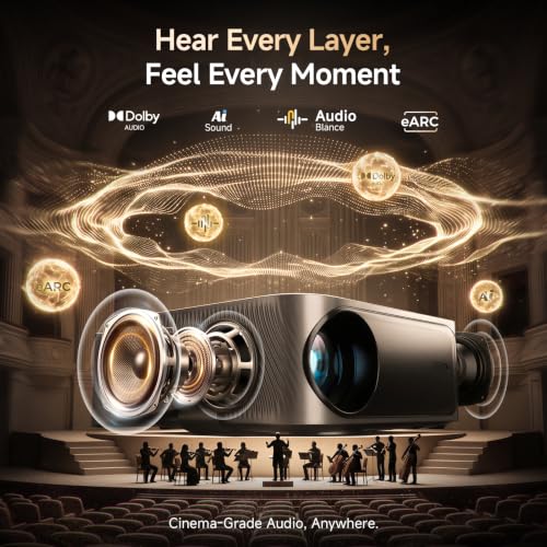 iSinbox Smart Outdoor Projector,Built-in Apps,180° Gimbal,Dolby Audio