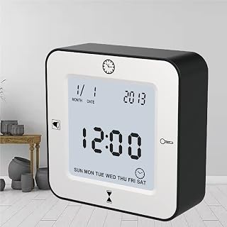 Alarm Clock Table Timer with Backlight Calendar for Home Digital Temperature Electronic LCD Office Watch - Image 1