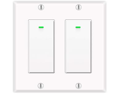 Smart Light Switch, Compatible with Alexa, Google Assistant, IFTTT, WiFi Light, Neutral Wire Required, Schedule Setting APP Remote Control, ETL, No Hub Required (2 Gang Smart Switch)
