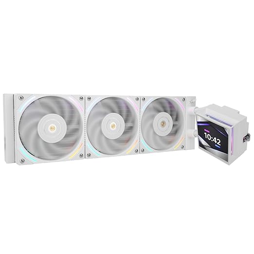 Thermalright Hyper Vision 360 ARGB AIO CPU Liquid Cooler - Magnetic Fixed 3.95" LCD Display Screen, 2150RPM PWM Fans, for AMD AM4/AM5 & Intel LGA1150/1151/1200/2011/1700/1851 | White