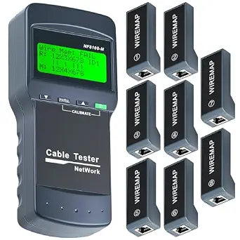 VXSCANNF8108M Ethernet Cable Tester, Len/Cont w/8Remotes, Cat5/6