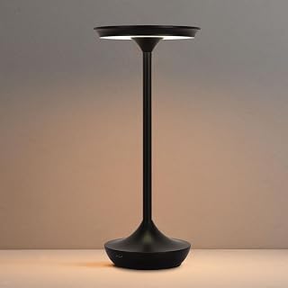 EJQ Rechargeable Cordless Table Lamp, 6000mAh Battery Operated LED Table Lights,Touch Control - 3 Color Dimmable for Bedroom, Patio, Cofee, Outdoor,Dining Home,Restaurant&Living Room-Black - Image 1
