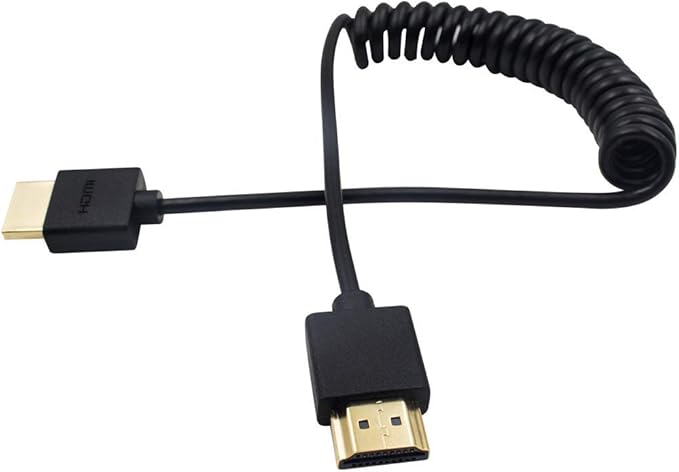 Duttek Coiled HDMI Cable, Extreme Thin 4K HDMI to HDMI Cable, for 3D and 4K Ultra HD TV Stick HDMI 2.0 Cord Extension Converter(Male to Male) (1.2M/4FT)