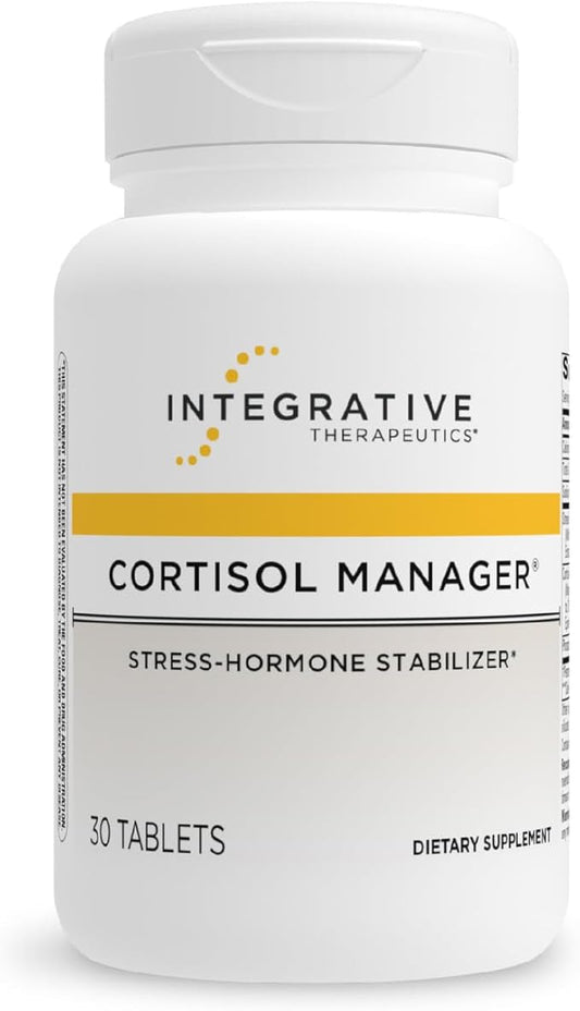 Integrative Therapeutics Cortisol Manager - Balance Cortisol & Support Relaxation for Restful Sleep* - Includes Ashwagandha & L-Theanine for Confidence with Less Stress* - 30 Tablets (15 Servings)