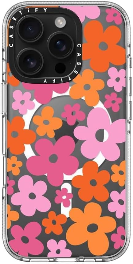 CASETiFY Clear iPhone 16 Pro Case [Not Yellowing / 6.6 ft. 3X Military Grade Drop Protection/Compatible with Magsafe] - Abstract Florals - Clear