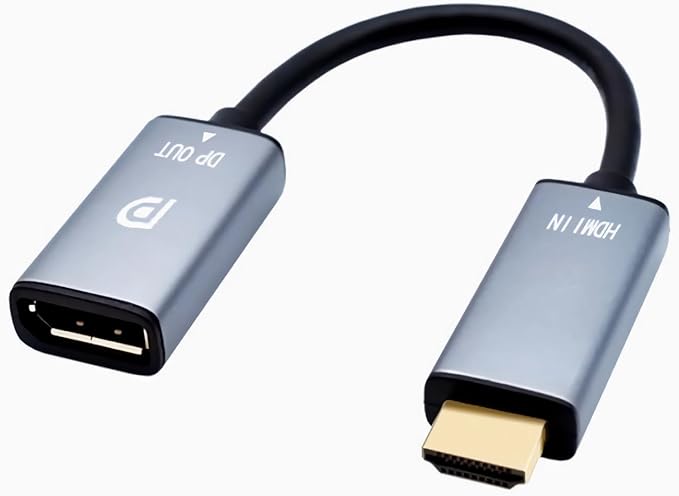 HDMI to DisplayPort Adapter 4K@60Hz High Speed HDMI Male to DP Female Converter Cable Compatible for PC Graphics Card Laptop Mini NS PS5/4 Xbox One/360