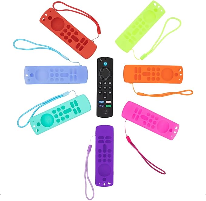 Firestick Remote Cover Case Compatible with 3rd Gen Fire TV Stick 2021 4K Alexa Voice Remote Control Non Slip Silicone Protective Shock Resistant Sleeve with Lanyard 1 Pack GITD Green