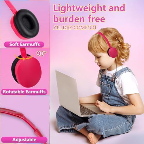Kids Classroom Bulk Headphones 100 Pack, Wired Adjustable On-Ear