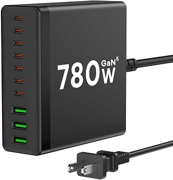 USB C Charger Block, 780W 10 Port Charging Station USB Charger Block Double 120W Gan Laptop Fast Charging Compatible with MacBook Air/Pro, iPhone, iPad, Dell XPS, Samsung Galaxy Note - Image 2