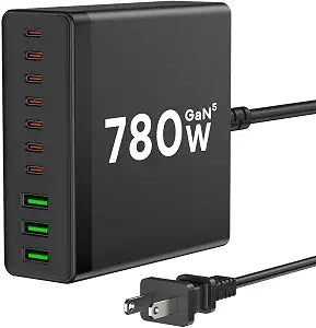 USB C Charger Block, 780W 10 Port Charging Station USB Charger Block Double 120W Gan Laptop Fast Charging Compatible with MacBook Air/Pro, iPhone, iPad, Dell XPS, Samsung Galaxy Note - Image 1