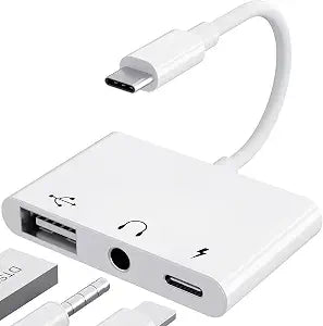 USB C to USB Adapter 3 in 1 USB C to 3.5mm Audio Adapter for iPad USB Adapter
