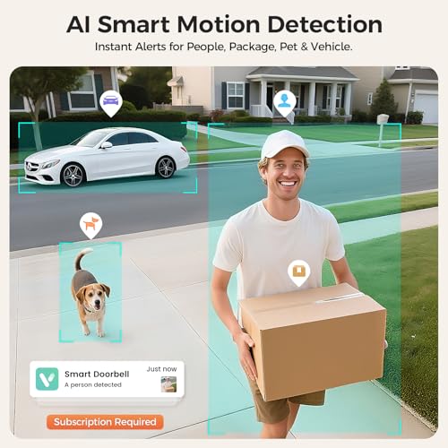 DB4 2K Battery Video Doorbell, Smart Wireless Doorbell Camera with Ring Chime, Live View with Two-Way Talk, AI Detection and Real-Time Notification, Compatible with Alexa and Vicohome - Image 4