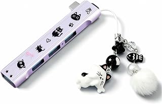 FKZ Type-C 4-Port Sticker Cat-Shaped Charm USB Hub,Equipped with Type-C Port,Plug-and-Play,Supports Up to 4 USB Ports(Transmission Rate:5 Gbps),Compatible with Mac/Windows/Laptop(Purple) - Image 1