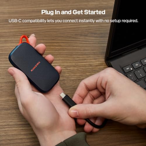 Sandisk 2TB Portable SSD, Up to 1000MB/s Read Speeds, Black (New Model)