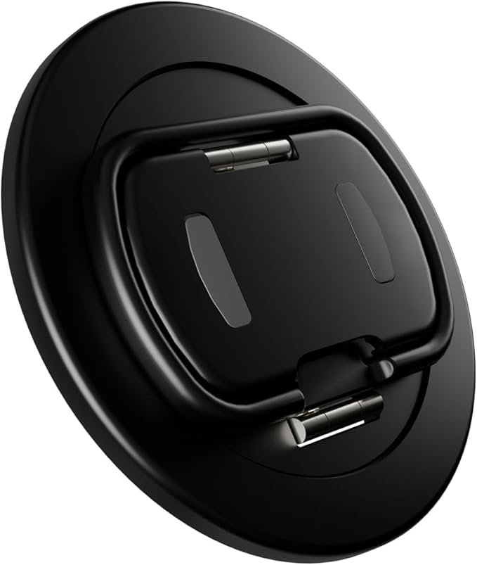 SEMBO Magnetic Phone Ring Holder with Kickstand for MagSafe, Two-Sided Magnet, 360° Rotation Comfortable Flip Out Silicone Plate Finger Grip Gym Accessories for iPhone 17 Pro Max 16 15 14 13 12(Black)
