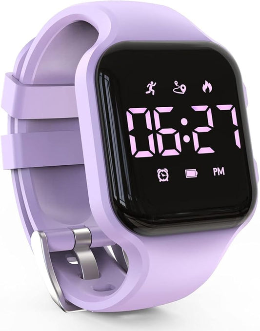 LED Kids Multifunction Steps Counting Watch, Digital Watch, Non-Bluetooth Pedometer Watch, Stopwatch, Alarm Clock, Calories for Women Children Girls Boys