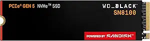 WD_Black SN8100 4TB NVMe SSD - PCIe 5.0x4, M.2 2280, Up to 14,900MB/s Read Speed, up to 11,000MB/s Write Speed, Best for AI Applications, Gaming, and Video Editing - WDS400T1X0M
