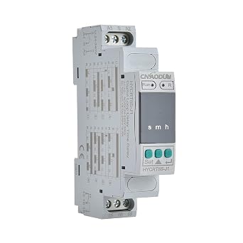CNAODUN Cyclic Time Delay Relay Digital Display HYCRT8S-J1 AC/DC 24-240V Button Adjustment Cycle Time Relay DIN Rail Mount Type