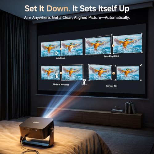 iSinbox Smart Outdoor Projector,Built-in Apps,180° Gimbal,Dolby Audio