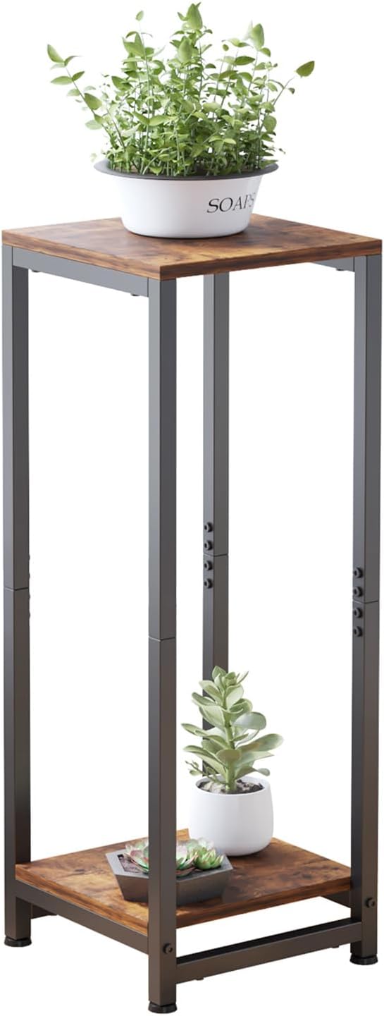 2-Tier Tall Plant Stand Indoor, Corner Plant Stands for Indoor Plants Multiple, Multi-Functional Small Side Table for Living Room, Bedroom, Balcony