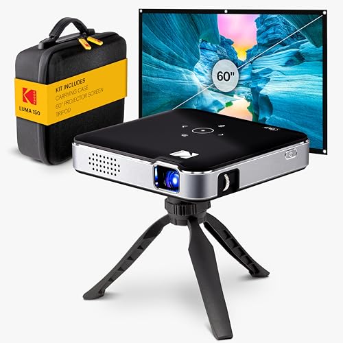 KODAK Luma 150 Type 4 Pocket DLP Pico Projector Kit, Mini Projector, Black