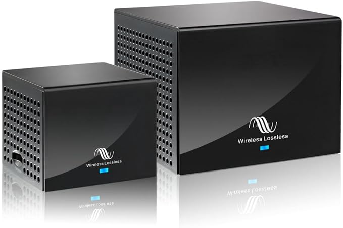 Nodelay S-AIR100-PRO Wireless Rear Speaker kit, 5.8G Low Latency Audio Transmitter and Receiver, 80W+80W high Power, Compatible with A/V Receiver, Stable and Anti-Interference