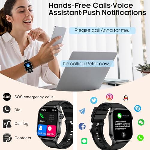 Smart Watch for Men Women with Bluetooth Calls, Blood Pressure Heart Rate Blood Oxygen Stress HRV Monitor Sleep Tracker, 150+ Sports Modes Fitness Tracker, IP68 Waterproof, Pedometer For Android/iOS