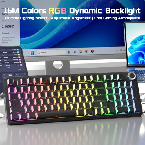 Aula F99 Pro Wireless Silent Mechanical Office Keyboard with Knob Num Pad