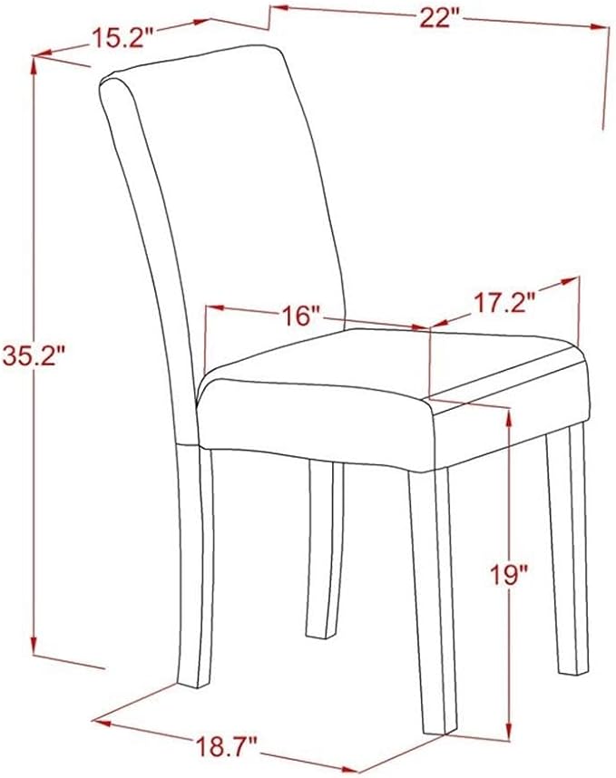 East West Furniture 1NDAB3-LWH-02 3 Piece Kitchen Table Set Contains a Rectangle Dining Room Table with Dropleaf and 2 Light Beige Linen Fabric Parson Dining Chairs, 30x48 Inch, Linen White