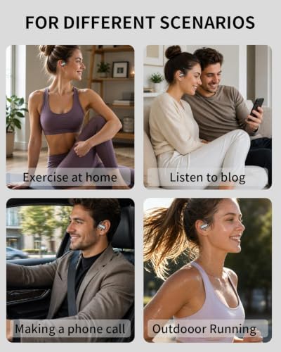 Open Ear Earbuds – Hi‑Fi OWS Noise‑Cancelling Earphones, AI Optimized Audio