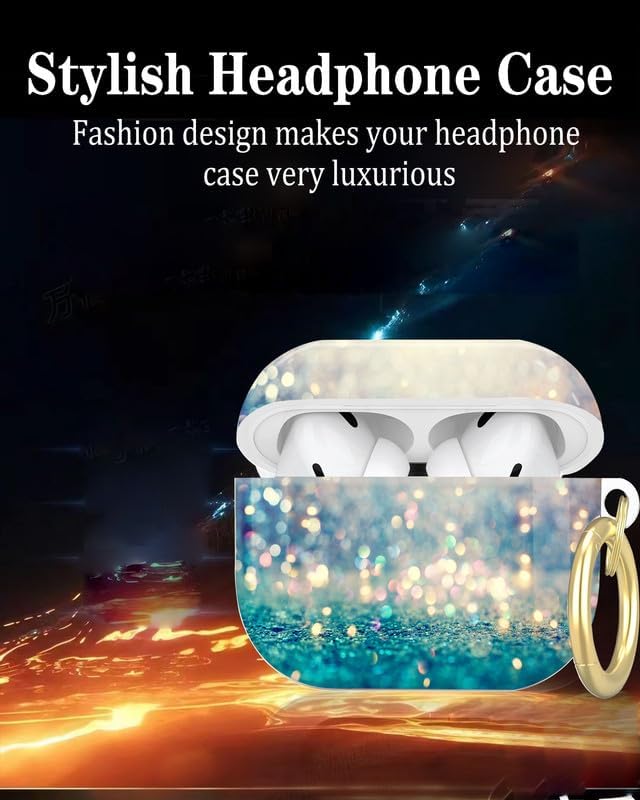 Compatible with AirPod Pro 2nd/1st Generation Case Cover with Key Chain,Full Protective Shockproof Wireless Headphone Case for Airpod Pro 2023/2022/2019(Beautiful Shiny Light)