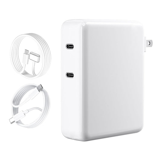Mac Book Pro Charger - 140W, 2-Ports 140W USB C Fast Laptop Charger, Compatible with Mac Book Pro/Air 16 15 14 13 inch, M1 M2 M3 M4 Series and All USB C Device, with 6.6FT Type C & Magnetic 3 Cable