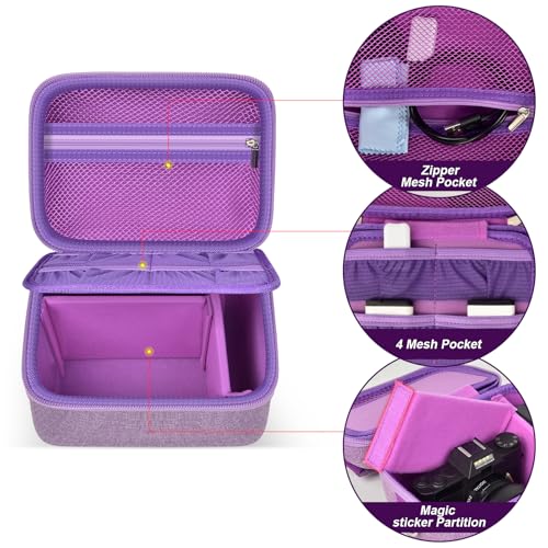 ANKHOH Vlogging Camera Case for Duluvulu/for Zostuic/for YIGLLO/for Gavonde/for Canon/for Kodak Pixpro Digital 4K 5K Camera Carrying Travel Bag for SD Cards, Accessories(Box Only)(Purple)