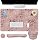 Arttown Keyboard Mouse Pad Set, 4 in 1 Desk Mat Set Leopard Rose