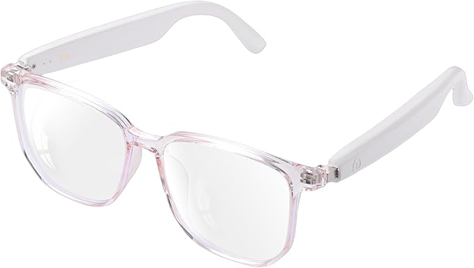 Smart Glasses for Women, Blue Light Filtering Lenses，Bluetooth 5.3, Audio & Mic, Intelligent Touch,Open-Ear Clear Sound, Remote Photography, Ultralight Comfortable Design for Working.