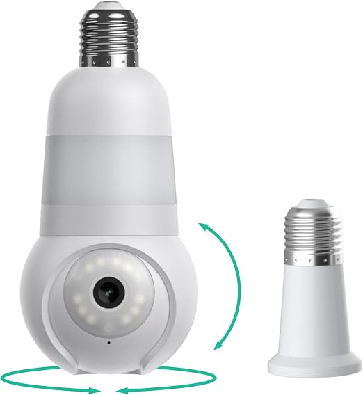 Luna Light Bulb Security Camera Wireless Outdoor Indoor, 2K 360° Pan Tilt