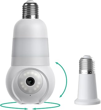 Luna Light Bulb Security Camera Wireless Outdoor Indoor, 2K 360° Pan Tilt