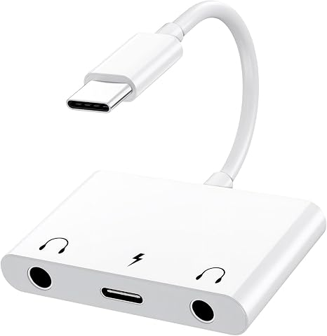 3 in 1 Headphone Adapter for iPad, Headphone Splitter for 2 Headphones