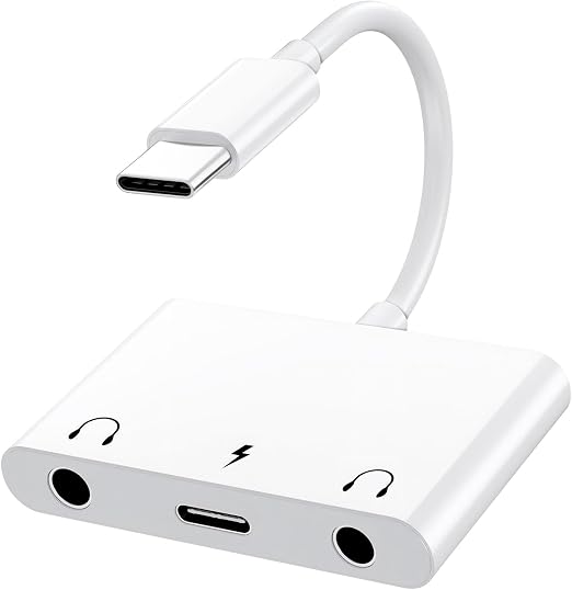 3 in 1 Headphone Adapter for iPad, Headphone Splitter for 2 Headphones