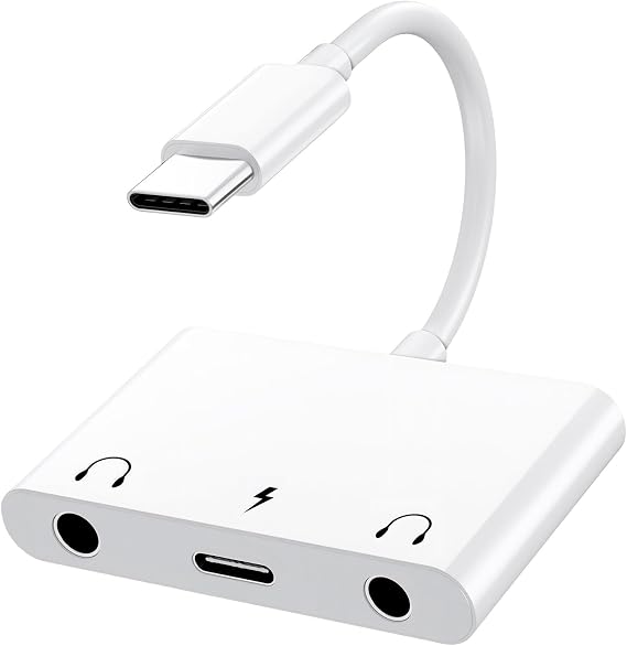 3 in 1 Headphone Adapter for iPad, Headphone Splitter for 2 Headphones